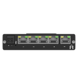 Teltonika TSW010 — передняя панель с пятью Ethernet-портами RJ45