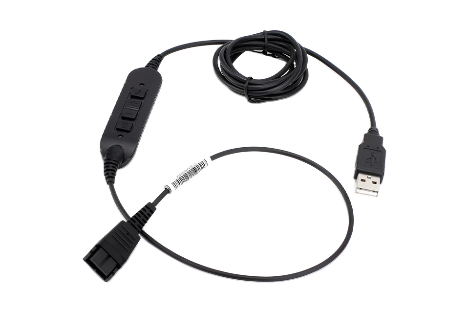 VT GN QD–USB(03) – кабель-адаптер з USB-A та контролером гучності, мікрофона й виклику