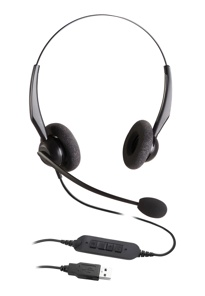 Гарнитура VT VT2000 NC-D Duo USB02 с двумя наушниками и пультом USB02