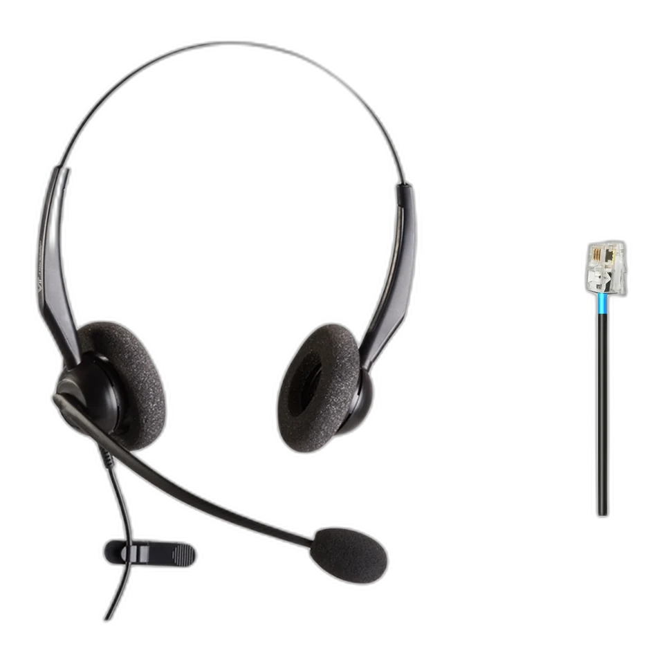 VT2000 NC-D QD Duo + QD RJ09(03): двухушная гарнитура, микрофон и кабель GN QD–RJ09(03).