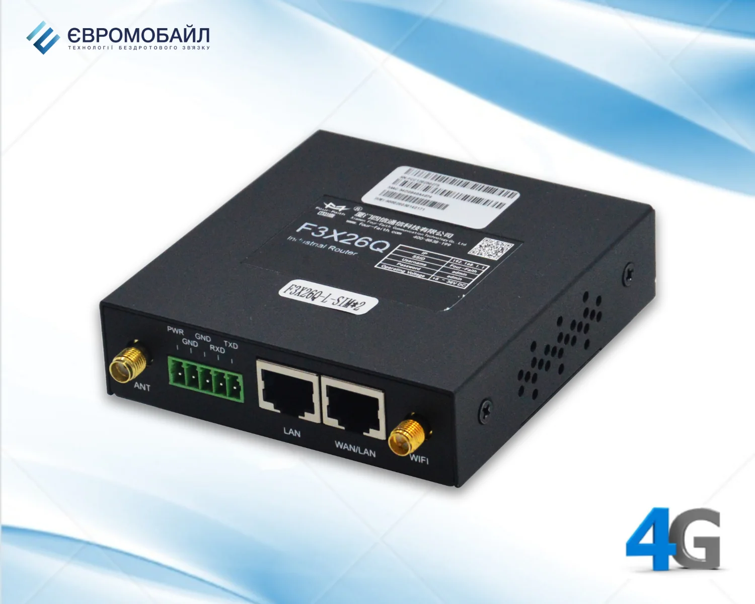 Four-Faith F3X26Q-SIM1 – 4G LTE Промисловий маршрутизатор (роутер)